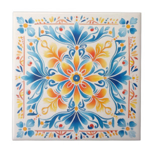 Mexican Floral Talavera Hacienda Style Tegel Tegeltje