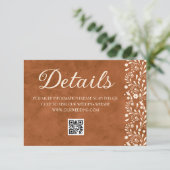 Mexican Floral Wedding Details QR code Informatiekaartje (Staand voorkant)