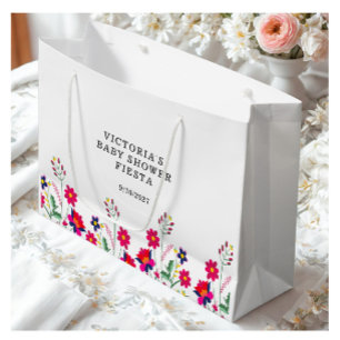 Mexican Flowers Baby shower Fiesta Groot Cadeauzakje