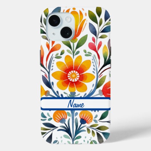 Mexican Flowers Design stoere Hoesje-mate Case-Mate iPhone Case (Achterkant)