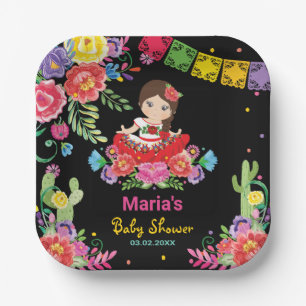 Mexican Flowers Señorita Girl Baby shower Papieren Bordje