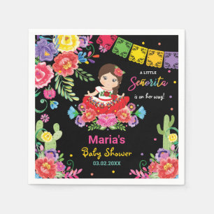 Mexican Flowers Señorita Girl Baby shower Servet