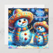 Mexican Folk Art Snowmen Snowman Personalized (Voorkant / Achterkant)