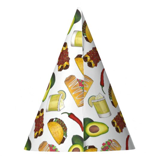 Mexican Foods Chimichanga Taco Avocado Enchilada Feesthoedjes (Achterkant)