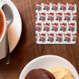 Mexican Hairless Dog Breed Christmas Stars Vierkante Kartonnen Onderzetter