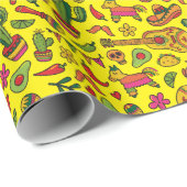 Mexican Hand Drawn Cinco de Mayo Thmet Piñata Cadeaupapier (Rol Hoek)