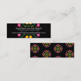 Mexican Hand Drawn Floral Spanish Website Card Mini Visitekaartje