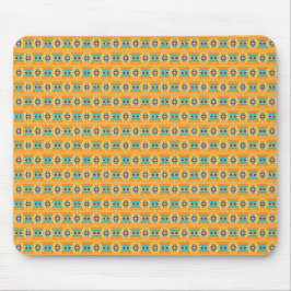 Mexican inspired pattern in yellow and blue muismat