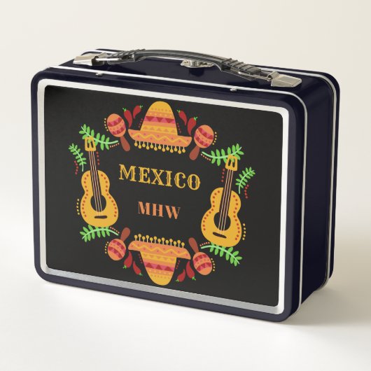 Mexican Items aangepaste monogram lunchboxen (Achterkant)