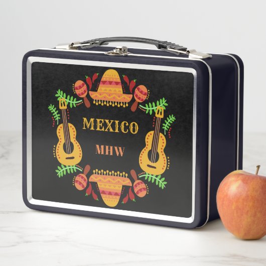 Mexican Items aangepaste monogram lunchboxen (In situ)