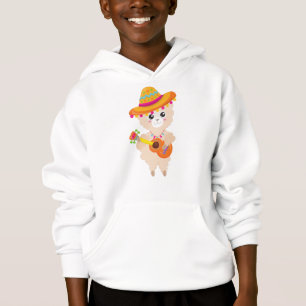 Mexican Llama, Cute Llama, Sombrero, Guitar