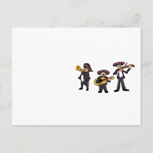 Mexican Mariachi Band Fiesta Music Cartoon Art Briefkaart (Voorkant)
