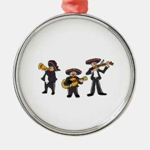 Mexican Mariachi Band Fiesta Music Cartoon Art Metalen Ornament