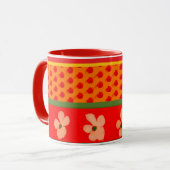 Mexican Mug with Designs Greens and Red (Devant gauche)