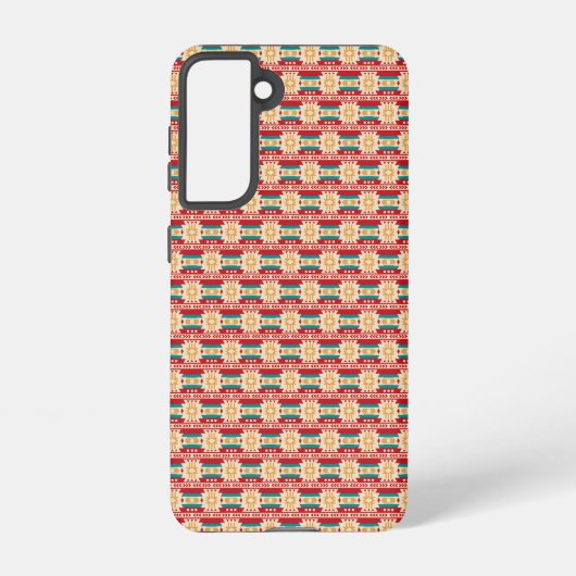 Mexican Pattern in Beige and Red Samsung Galaxy Hoesje (Achterkant)