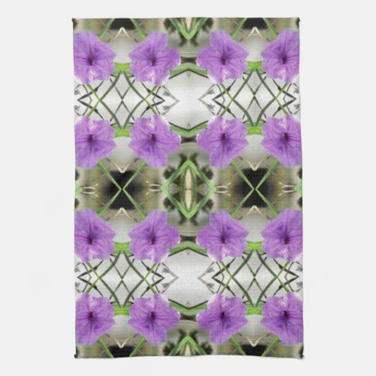 Mexican Petunias en Latticework Theedoek (Verticaal)
