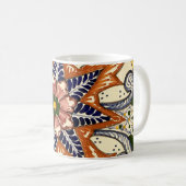 Mexican Pottery Talavera Southwest Brown Blue Koffiemok (Voorkant rechts)