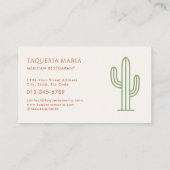 Mexican Restaurant Catering Service Photo Visitekaartje (Achterkant)