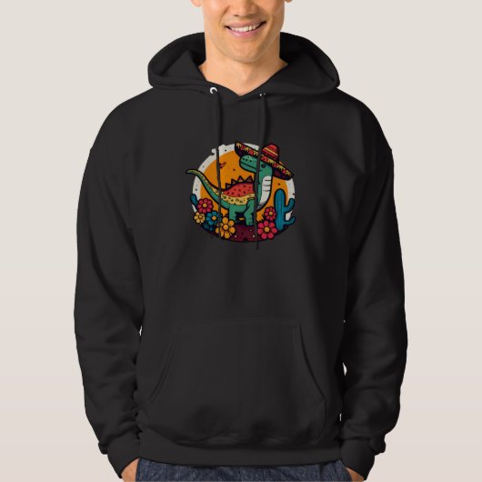 Mexican Rex Dinosaur Cinco De Mayo Hoodie (Voorkant)
