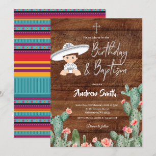 Mexican Silver Charro Birthday en Baptism Boy Kaart