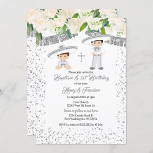 Mexican Silver Charro Boys Baptism and Birthday Kaart
