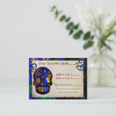 Mexican Skull 3D Festive Customs Tattoo Visitekaartje (Staand voorkant)