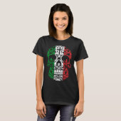 Mexican Sugar Skull Pride Calavera Day Dead Cinco T-shirt (Voorkant volledig)