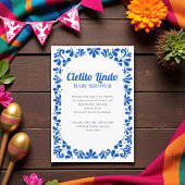 Mexican Talavera Blue Baby Shower Invitation