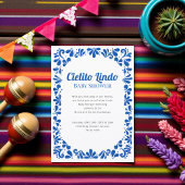 Mexican Talavera Blue Baby Shower Invitation