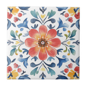 Mexican Talavera Hacienda Style Floral Tegel Tegeltje