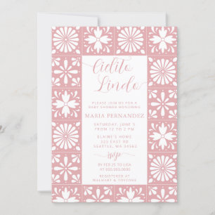 Mexican Talavera Pink Cielito Lindo Baby shower Kaart