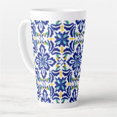 Mexican Talavera Terracotta Tegel Design No. 10 Latte Mok (Linkerhoek)