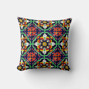 Mexican Talavera Terracotta Tegel Design No. 2 Kussen