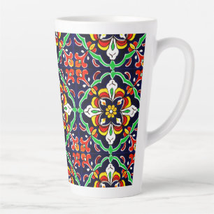 Mexican Talavera Terracotta Tegel Design No. 2 Latte Mok
