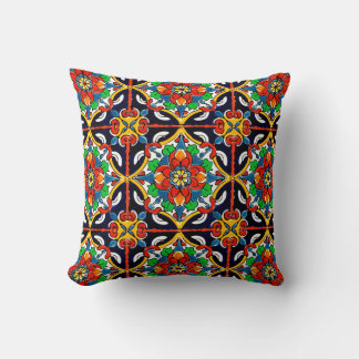 Mexican Talavera Terracotta Tegel Design No. 5 Kussen