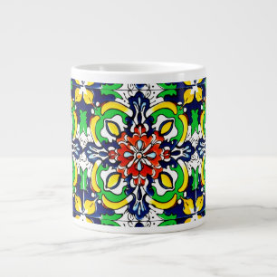 Mexican Talavera Terracotta Tegel Design No. 7 Extra Grote Beker