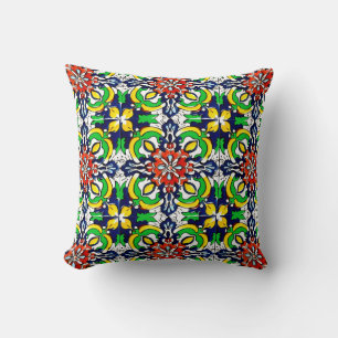 Mexican Talavera Terracotta Tegel Design No. 7 Kussen