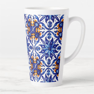 Mexican Talavera Terracotta Tegel Design No. 8 Latte Mok