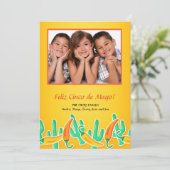Mexican Theme Foto Uitnodiging (Staand voorkant)