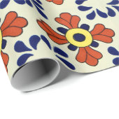 Mexican Tile Blue Mosaic Cadeaupapier (Rol Hoek)