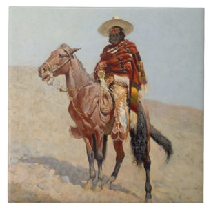 "Mexican Vaquero Horseman" van Frederick Remington Tegeltje