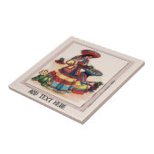 Mexican Women Tile Mural, edit text Tegeltje (Zijkant)