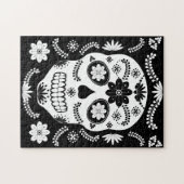 Mexicica Sugar Skull 2 zwart-wit Legpuzzel (Horizontaal)