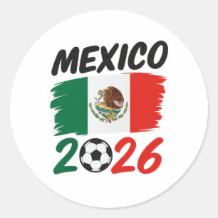 Mexico 2026 Voetbal Fan Design met Voetbal Ronde Sticker