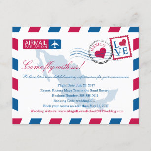 Mexico Airmail Wedding Reisinformatie Informatiekaartje