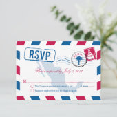 Mexico Airmail Wedding RSVP (Staand voorkant)