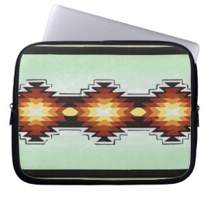 Mexico Aztec Tribal Turquoise Pattern Vector Laptop Sleeve