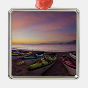 Mexico, Baja, Golf van Californië. Zeekajaks en Metalen Ornament