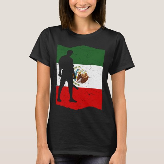 Mexico Baseball Flag for Mexican Baseball Fans Vin T-shirt (Voorkant)