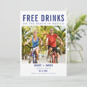 Mexico Beach Bestemming Trouwfoto Save The Date (Staand voorkant)